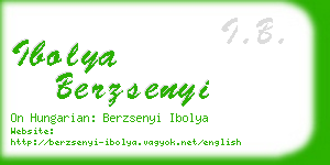 ibolya berzsenyi business card